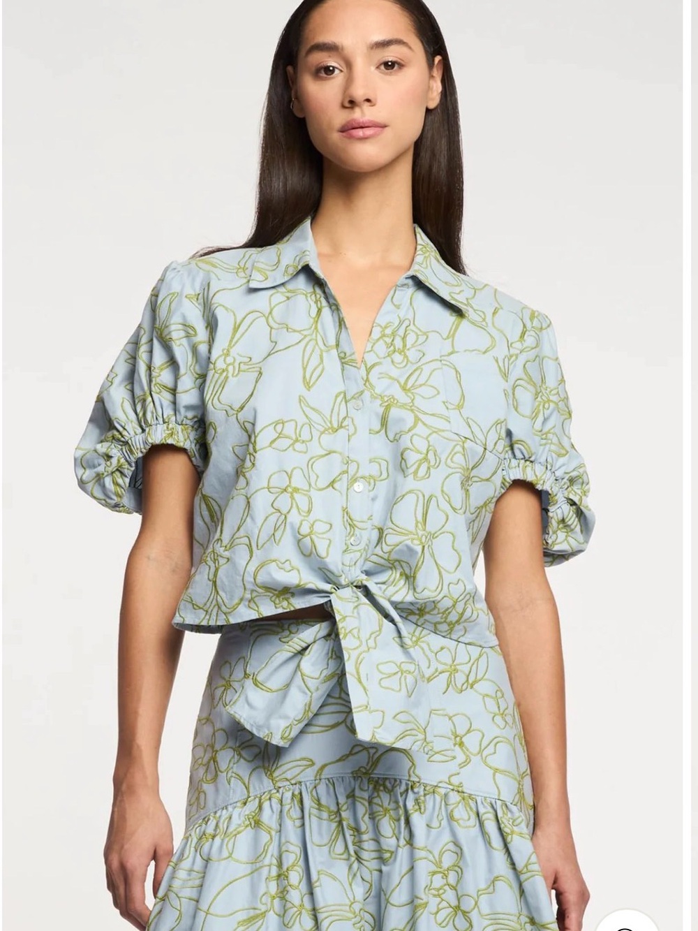 cinq à sept Embroidered Linework Floral Zoanne Top size Large